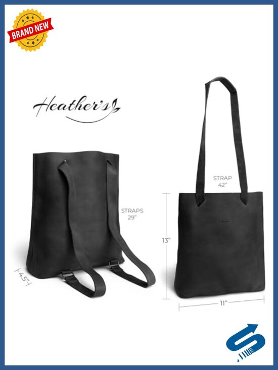 Convertible Backpack to Shoulder Bag, Full Grain Leather Crossbody, Spacious